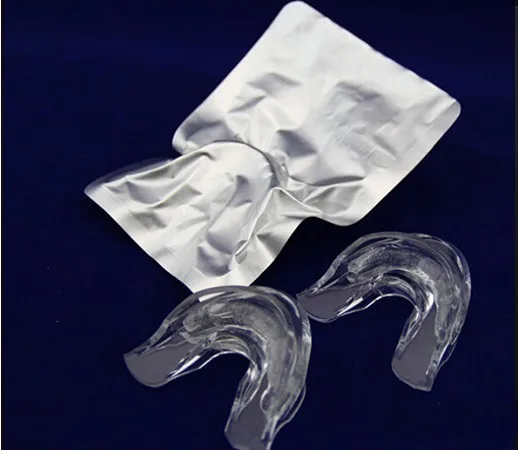 

Free Shipping (4 pcs/lot) 44% CP gel prefilled teeth whitening mouth tray ,preloaded silicon teeth whitening trays