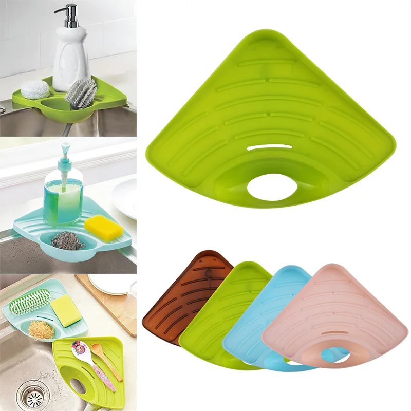 

Multifunctional Draining Rack Triangular Sink Corner Sponge Storage Shelf for Kitchen TN99