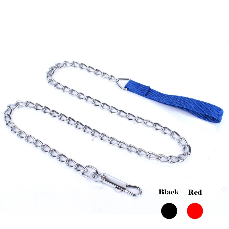 

120cm Stainless Steel Chain Dog Leash Heavy Metal Chrome Pet Slip Leads for Small Medium Dogs Walking Training Pet Rope 3 Colors