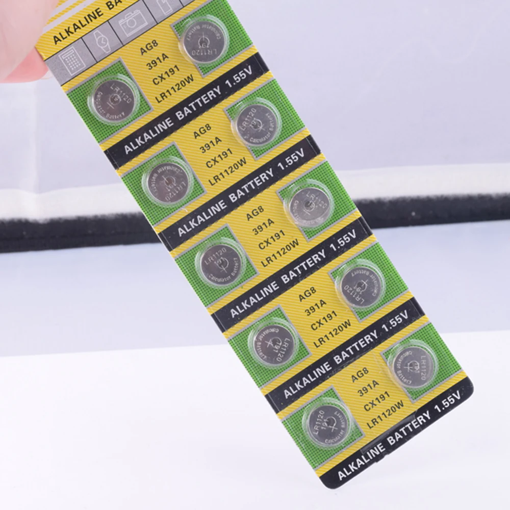 YCDC 10 шт. AG8 391 533 553 609 LR1120 D381 GP391 SB AS GS8 SR1120W SR55 TR1120 Щелочная монетная сотового