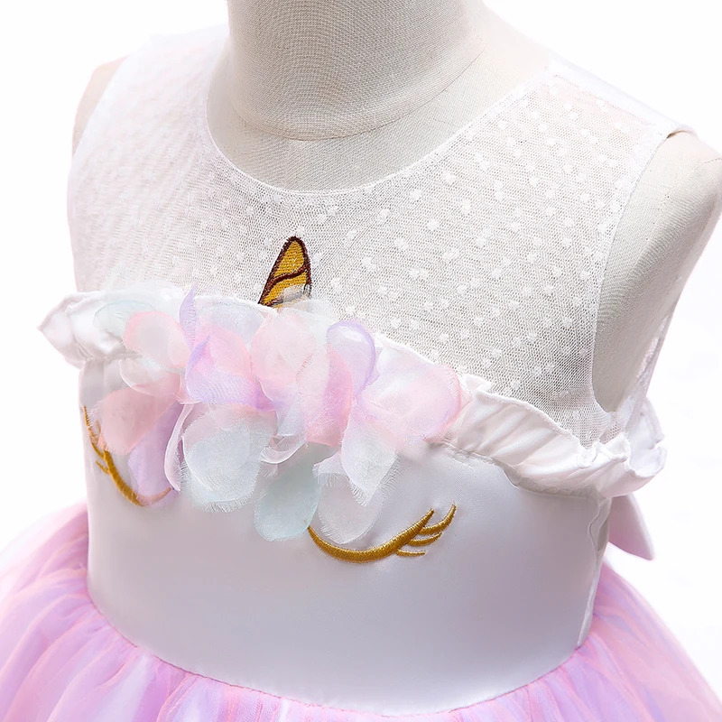 Princess Girls Unicorn Costume Lace Mesh Flowers Unicorn Dress up For Children Christmas Wedding Party Tutu Dresses 2-8 Years Princess Girls Unicorn Costume Lace Mesh Flowers Unicorn Dress up For Children Christmas Wedding Party Tutu Dresses 2-8 Years