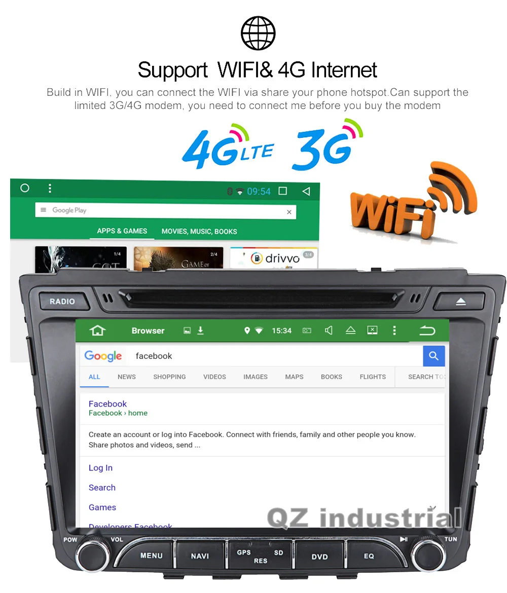 Top QZ industrial HD 8" Android 8.1for Hyundai Creta IX25 2014-2017 Car DVD player with 3G 4G WIFI GPS Radio BT Navigation RDS Map 12