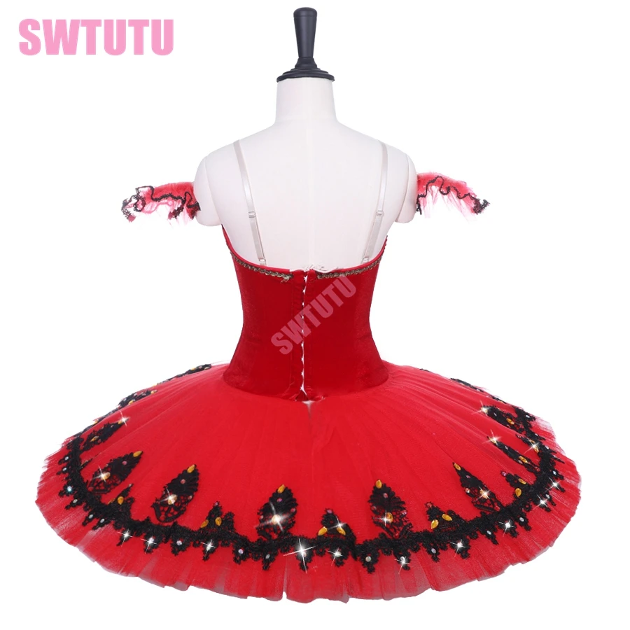 Newest Women Don Quijote Professional Ballet Tutu Red Black Performance tutu Costume Custom Made Ballerina ballet costume BT9192
