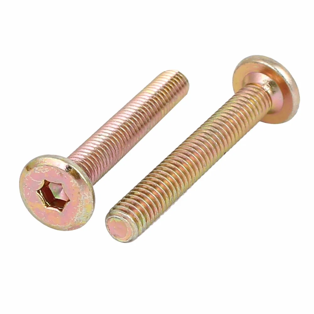 UXCELL Hot Sale 10pcs Flat Hex Socket Head Hexagon Furniture Bolts