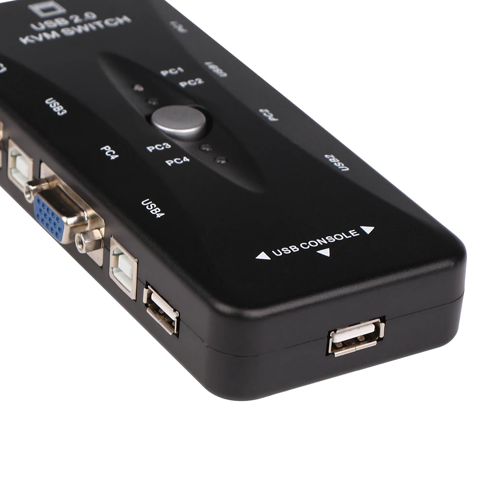  Colohas 4 Port USB 2.0 KVM Switch VGA/SVGA Splitter Box HUB Selector Adapter 1920 X 1440 Connects P
