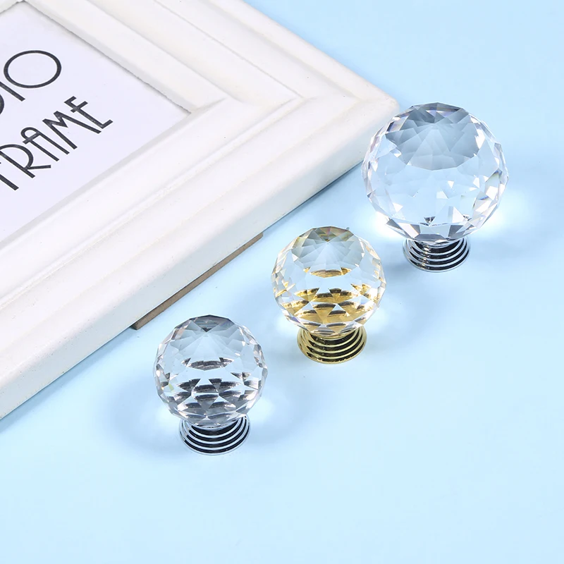 Colorful Crystal Glass Knobs Cabinet Handles Crystal Ball Cupboard Pulls  (5)