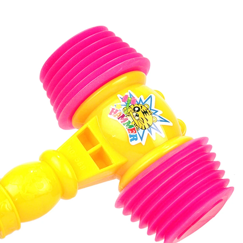 25 см Пластик прочная ручка молоток игрушки ребенок встроенный в свисток одежда для малышей Дети Пластик шумный свист игрушки Fun Шум Maker