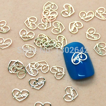 

200pcs/pack DIY Metal Hollow Heart Fingernail Art Decoration Slice Alloy Manicure Art