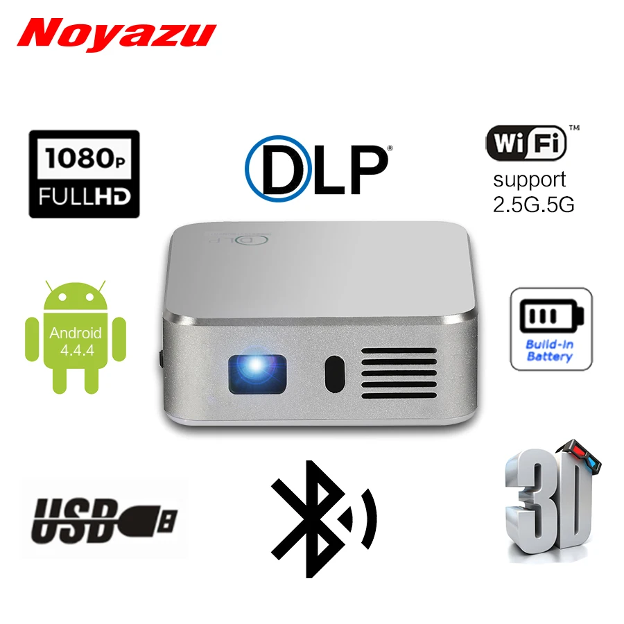 Noyazu E05 Портативный мини светодио дный умный прожектор с wi fi DLP пико проектор HDMI/USB