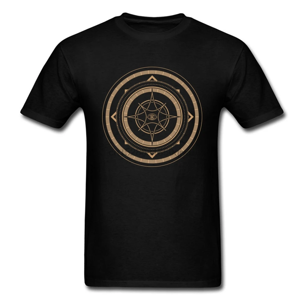 

Retro Mens T Shirts Abstract Geometric Mystical Sign Picture T-Shirts Customized Tops Tees Fashion Casual Loose Tee Shirt New