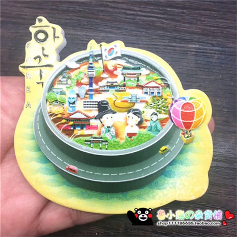 

New Design 3D Printing Resin Korea Landscape Fridge Refrigerator Magnets Tourist Travel Souvenir