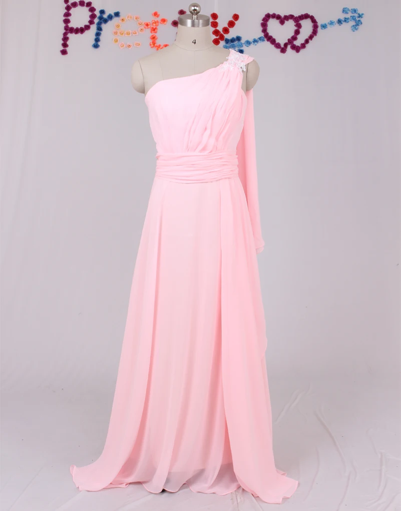 Free shipping Free Shipping Big Promotion Pink Prom Dress One Shoulder