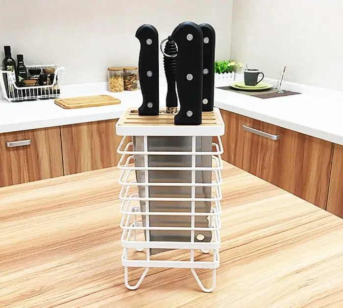 

Multifunctional Kitchen Tool Accessories Carbon Steel Knife block storage rack fashion fruit knife Scissors Truner holder shelf