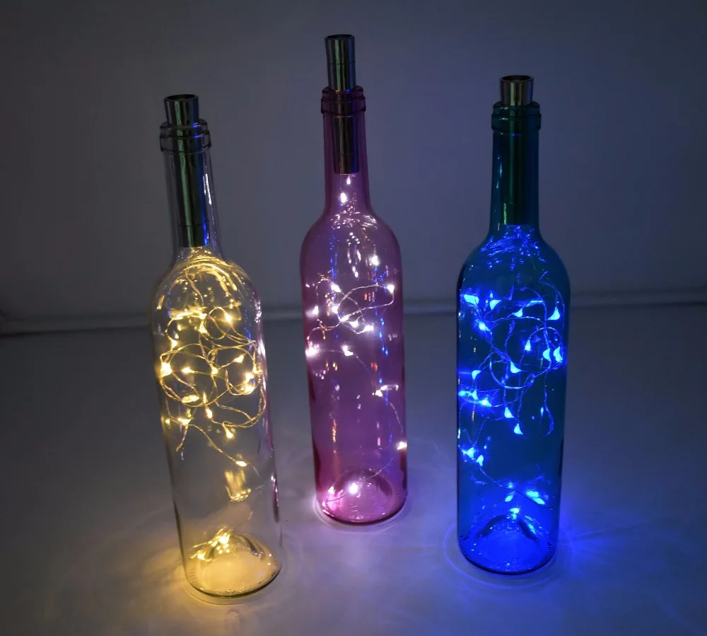 

15 20LED Fairy Light Cork Shape Battery Copper String Lights for Bottle DIY,Christmas, Wedding and Party Decoration Lights
