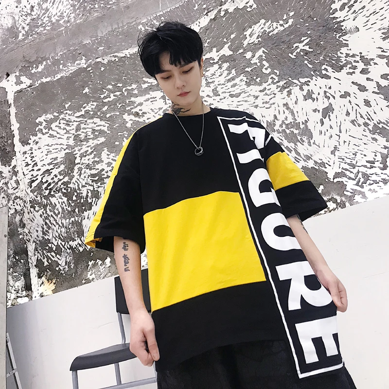 

20192019 New Men's clothing Fashion Leisure Right Zhilong Middle-sleeve Printed T-shirt Teenagers Hip-hop Loose T-shirt