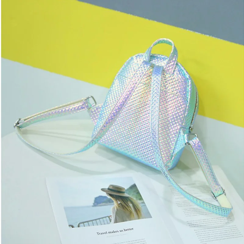 Luna madera moda Plaid holograma láser Mochila con la pluma bolso mujer pequeño PU cuero Mochila niños niñas Mochila Luna madera moda Plaid holograma láser Mochila con la pluma bolso mujer pequeño PU cuero Mochila niños niñas Mochila