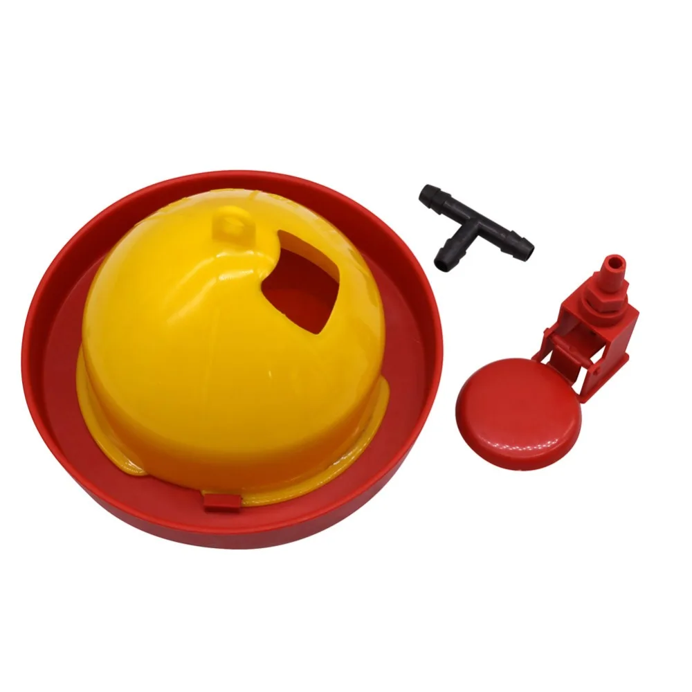 

HIGH QUALITY 1 set 175 * 133 * 100mm Chicken Drinking Fountains Red Yellow Combination Float Drinking Fountains Sink