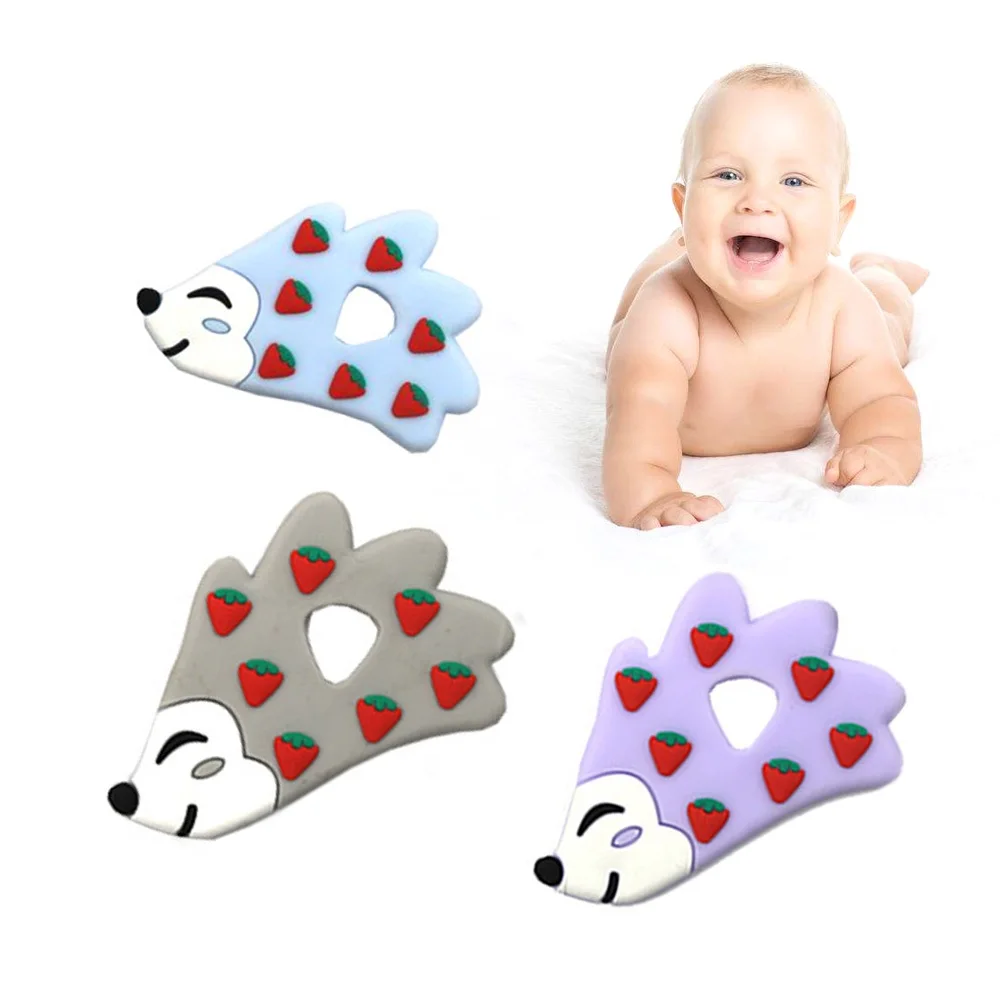 

1pc Hedgehog Teether Toy Beads Silicone Teething Toys BPA Free Cartoon Baby Teethers Teething Pendant Baby Care Accessories