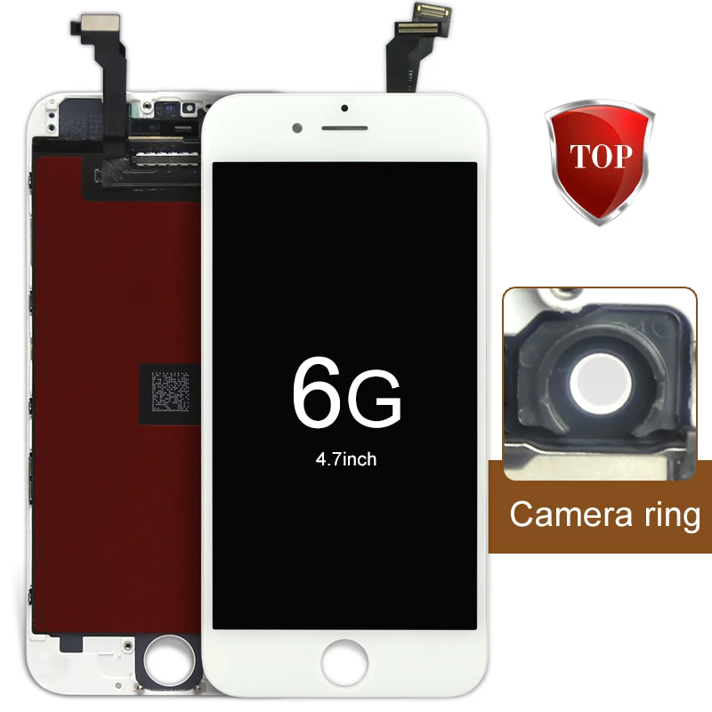 mobile phone lcd AAA No Dead Pixel 4.7 inch For iPhone 6 LCD Display Touch Screen with Cold Press Frame Assembly+Camera holder