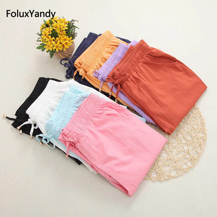 

7 Colors Cotton Linen Harem Pants Women Plus Size 3 4 XL Elastic Waist Stretched Summer Casual Pants Trousers KKFY1951