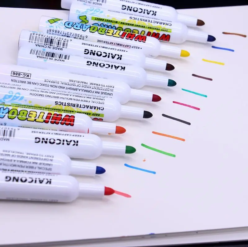 12 Colors/pack Refillable Whiteboard marker School Dry Erase Markers Children pen Suppliesin