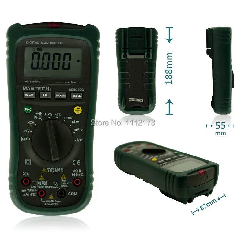 

Free shipping MASTECH MS8260G Auto Range Digital Multimeter ohm voltage and current Capacitance Frequency Temperature Meter