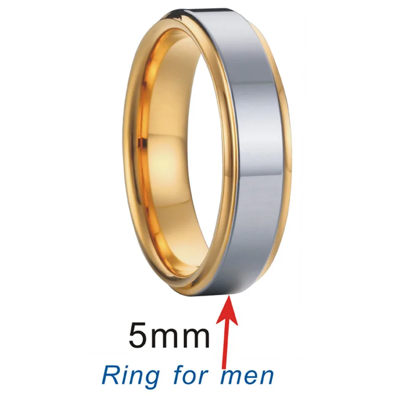 His and Hers titanium steel wedding band couple rings pair set 5mm Men's Ring 4mm Women's Ring  anillos aneis anel de ouro TC088 (5)
