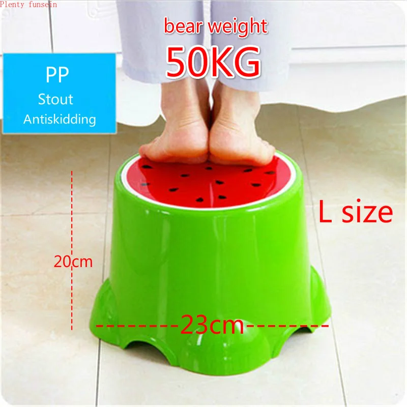 Thickened plastic fruit stool baby children's cute cartoon foot low Children Bedroom Home Chair Kids Seat  S/L size