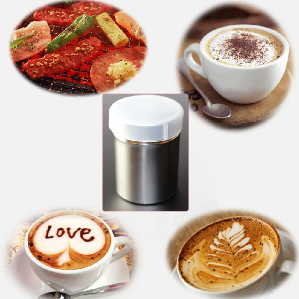 Stainless Steel Bbq Bottle Cocoa Coffee Seasoning Bottle Salt Storage Box Spice Jar For Home Kitchen Hotel Supply
