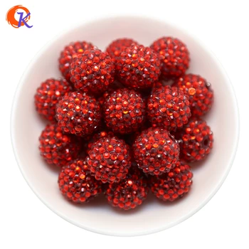 

R39 Cordial Design 20MM 100Pcs/Lot Red Chunky Resin Rhinestone Beads Chunky Beads For Necklace Making CDWB-516028