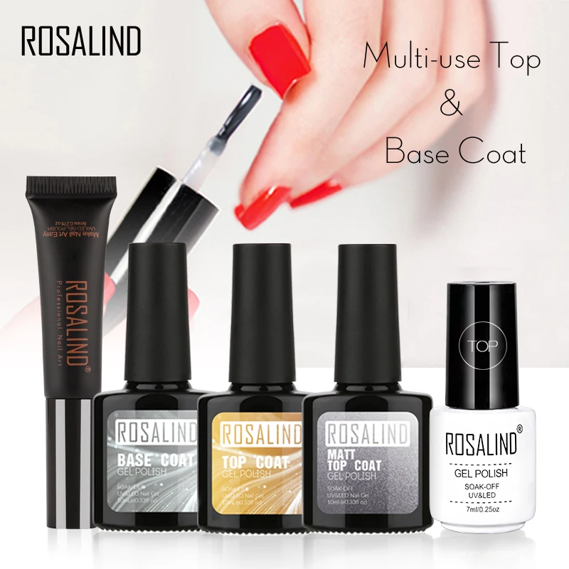 

ROSALIND Primer Gel Nail Polish Base Top For Gel Lacquer UV LED Nail Extension Varnish Manicure Matt Top Design Nail Art