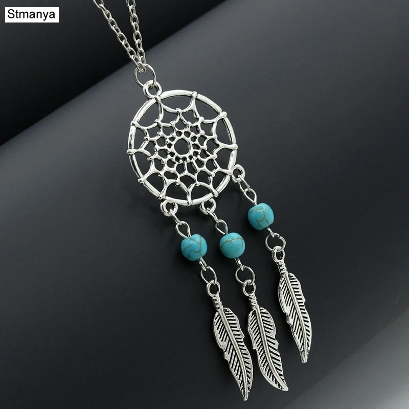 

Hot New Fashion accessories jewelry Dream catcher leather pendant necklace for women girl Necklaces & Pendants Bijoux Gift N1042