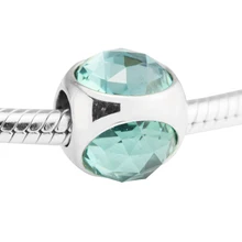 Подходит Pandora Браслеты Сияющие капли серебряные бусины стерлингового серебра 925 Подвески DIY натуральный ювелирный камень Perlas BerloQue