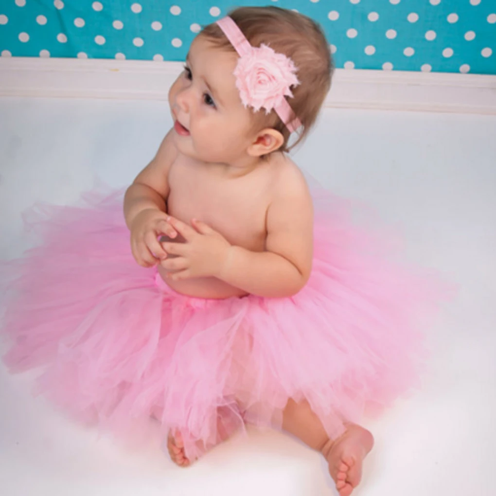 Милое платье принцессы для новорожденных; реквизит для фотосессии; костюм для малышей; наряд с повязкой на голову с цветком; летнее платье для маленьких девочек - Цвет: 4 pink
