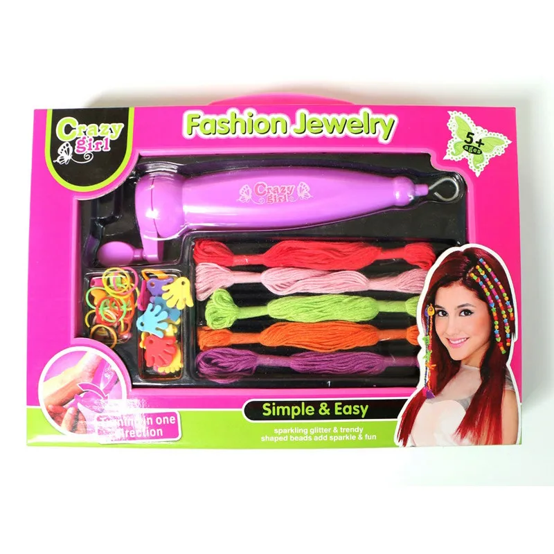 

Pretty Girl DIY Hair Knitting Toy 1 Crochet Hook + 5 Woolen Hairs Beauty Toys for Children Education Gift with Hair Decorations