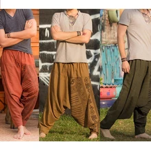 M-5XL Мужские штаны для уличного бега, штаны-шаровары в стиле хип-хоп, большие размеры, штаны с большим шаговым швом, Непальские Мешковатые повседневные панковские штаны для йоги на завязках