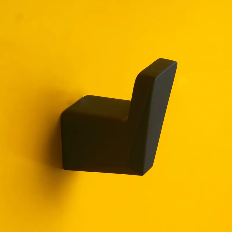 Чистый черный бриллиант матовая резиновая краска один крючок вешалка для ванной комнаты цинковый сплав креативный держатель для хранения DIY крюк