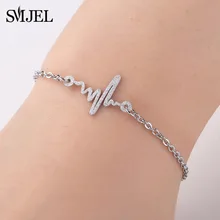 SMJEL Модные женские украшения медицинские сердцебиение браслеты для женщин нержавеющая сталь стетоскоп Подвески Браслет Femme