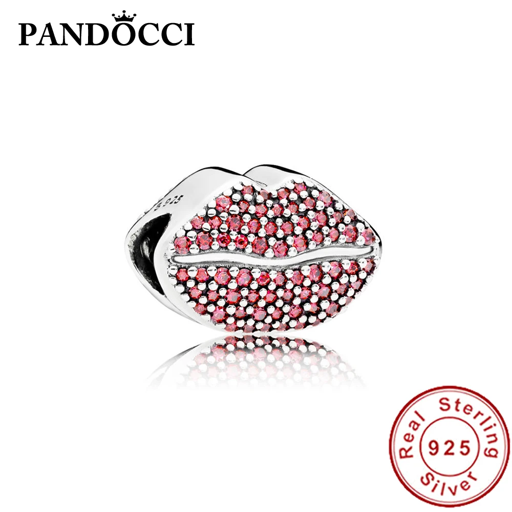 

PANDOCCI 100% 925 Sterling Silver 796562CZR KISS MORE CHARM European Ladies Jewelry Original Manufacturers Wholesale