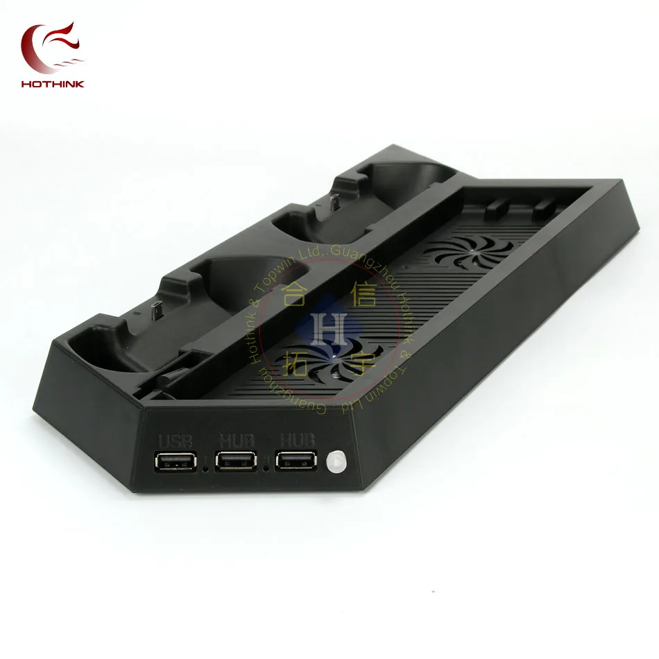 

HOTHINK USB Dual Cooling Fans Charging vertical Stand Holder For Playstation 4 Pro PS4 PRO merchine and dualshock 4 controller
