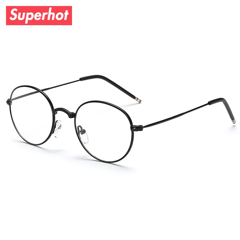 

SUPERHOT - Retro Vintage Round Eyeglasses Frames Myopia Glasses Clear Lens Eyewear Metal Temple 85801