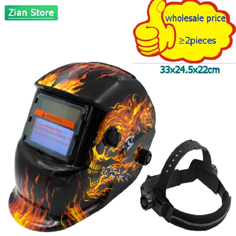 

Skull Solar Automatic Photoelectric Darkening Adjustable Welding Mask Head-mounted Anti-glare Welding Working PA/PP 107 Model