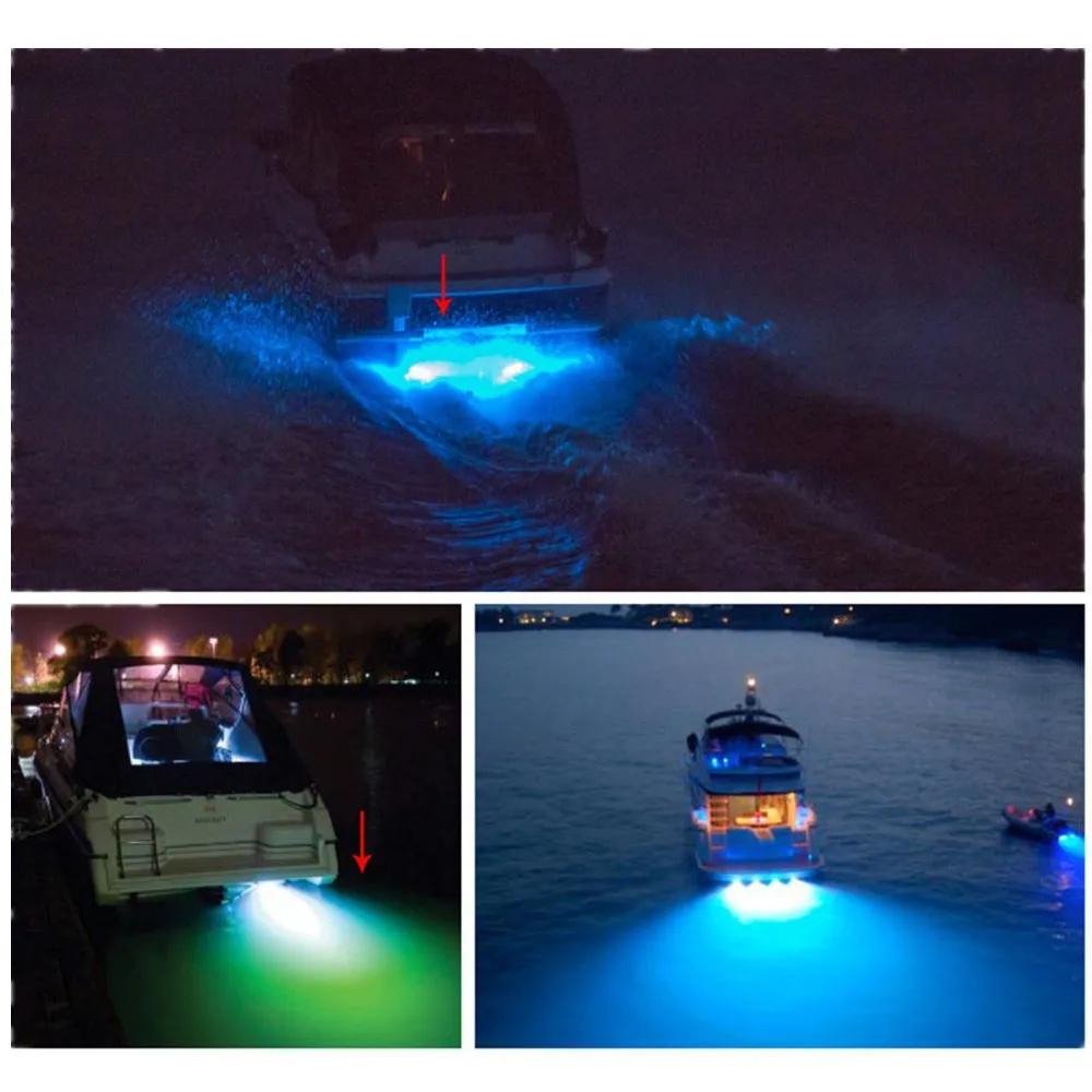 led 9W waterproof Boat Drain Plug Underwater Light, Fishing, Swimming