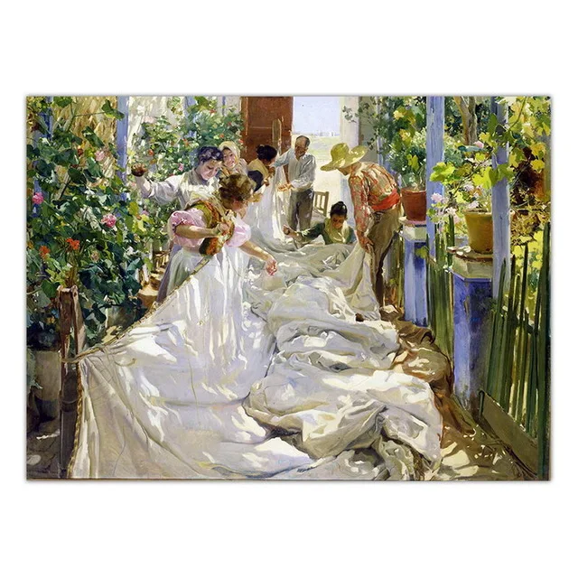 Настенный художественный Печатный домашний декор холст испанский Joaqun Sorolla пейзажная живопись акварель скандинавский плакат Модульная картина для спальни - Цвет: Nordic LXR2574-04