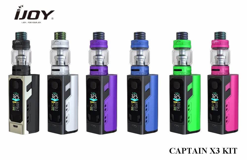 

original IJOY Captain X3 kit 324W 20700 TC e cigarette Kit with three 21700 batteries and captain X3 sub ohm tank