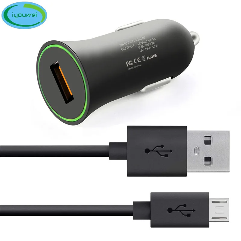 Iyouwei 18 Вт быстрое зарядное устройство QC3.0 автомобильное USB Автомобильное для