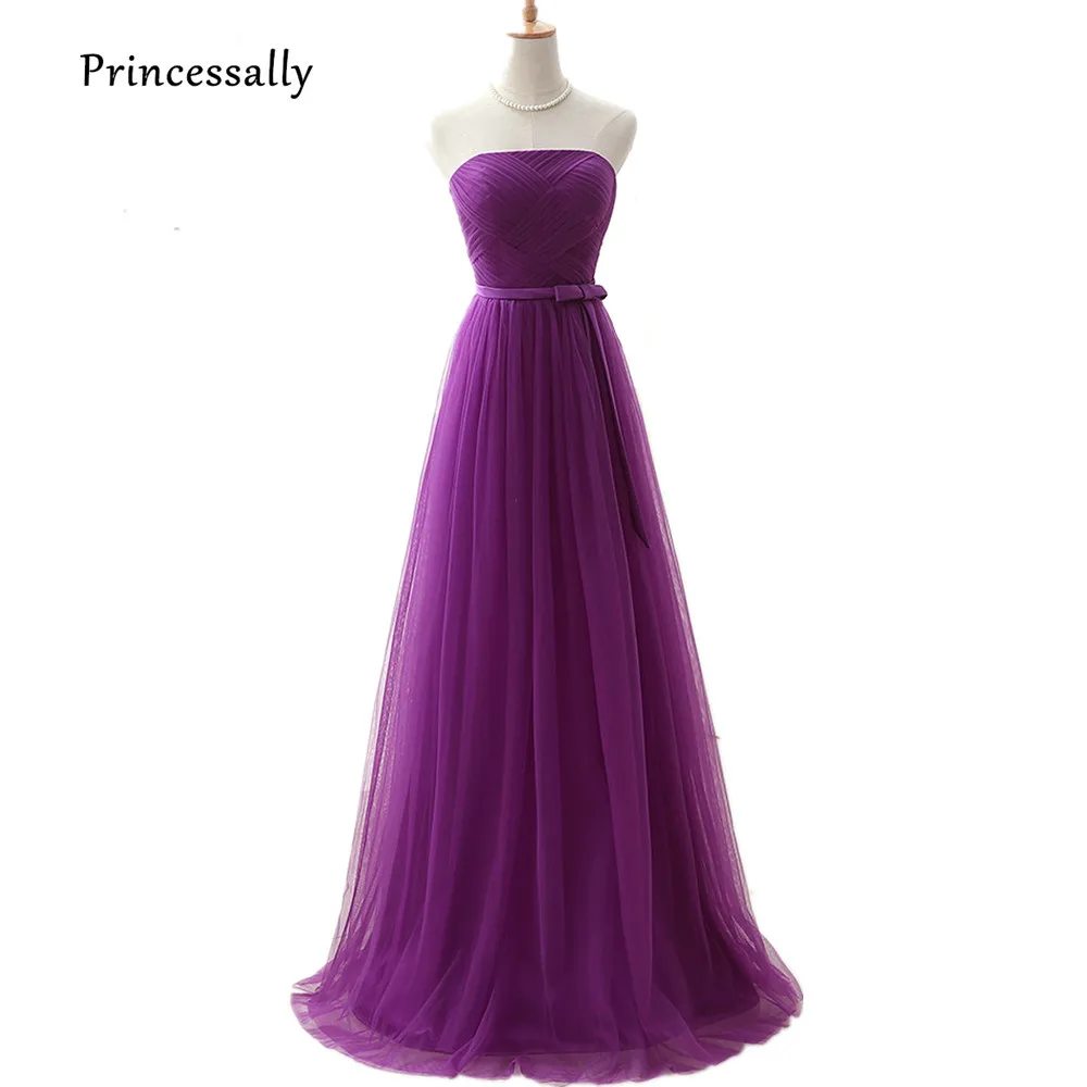 plum floor length dress