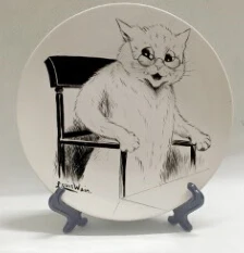 Декоративная тарелка в викторианском стиле, иллюстратор Anthropomorphic Cats, милый мультяшный рисунок, кошачий рисунок, домашнее животное, дизайнерское настольное украшение, тарелки - Цвет: 8