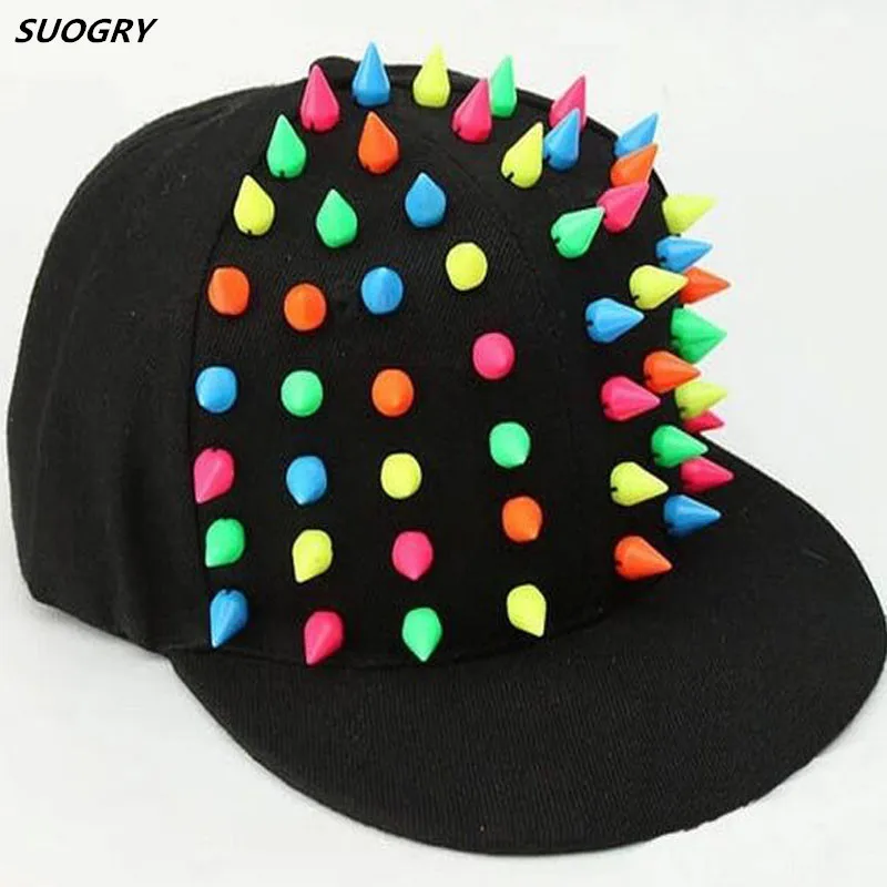 

2017 Summer Outdoor Fashion Candy Color Rivets gorras planas hip hop Adult Snapback Men Baseball Cap For Women Hats