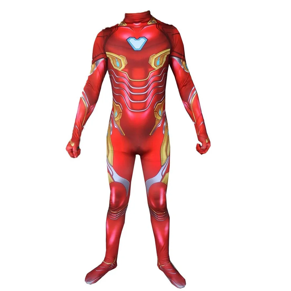 Avengers Endgame Iron Man 3D Print Bodysuit Advanced Tech Cosplay Costumes 2019 new kids adult superhero Jumpsuits Bodysuit Suit